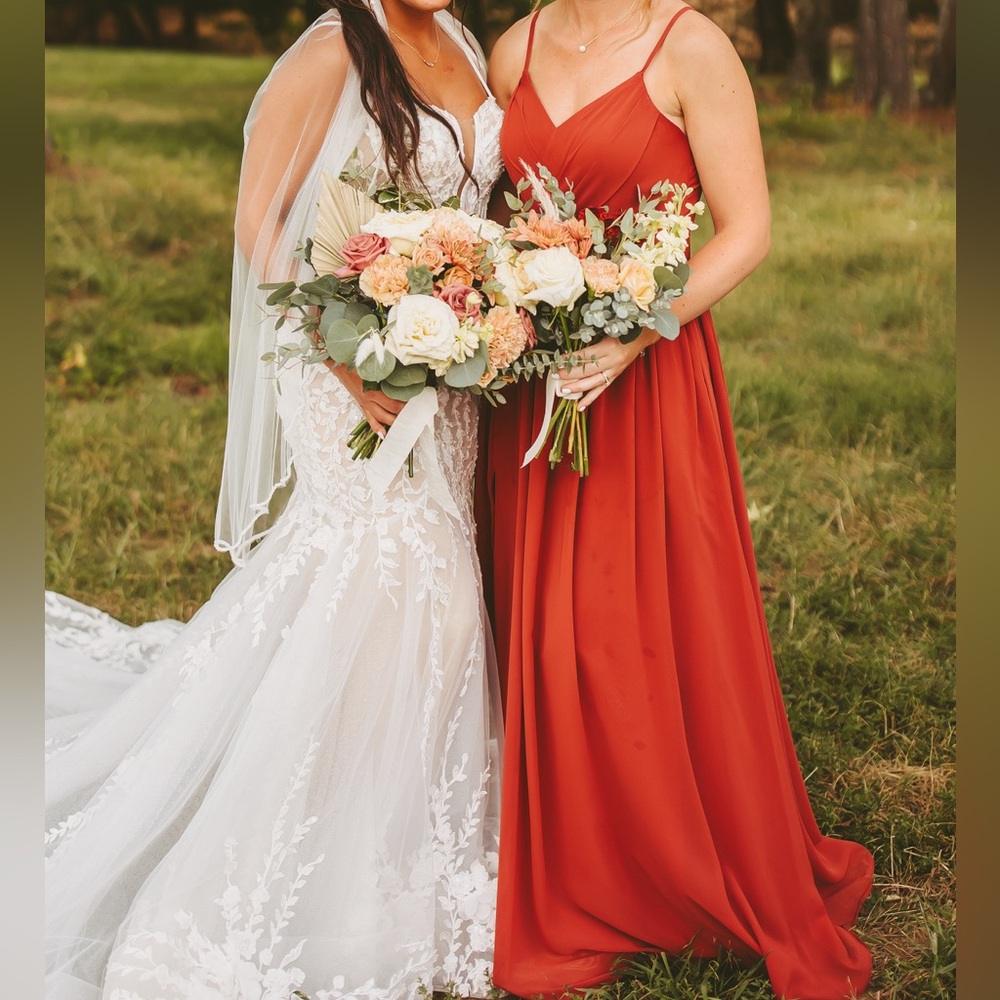 Azazie Terracotta Size 4 bridesmaid dress